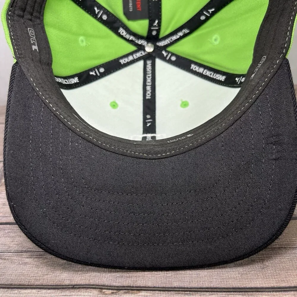Puma Golf Snapback Hat Cap Lime Green Black 2tone 110 Flex Fit OSFA